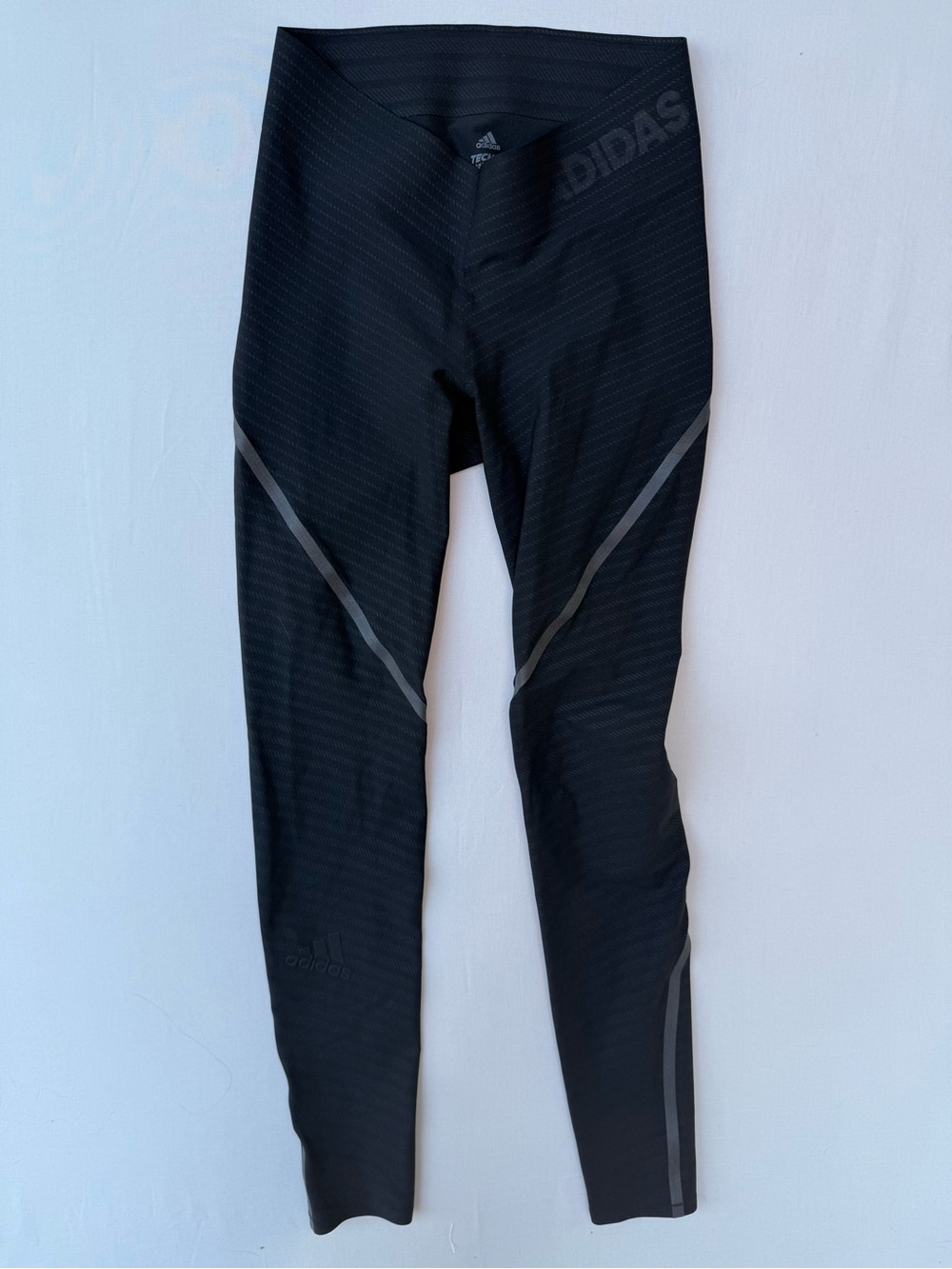 adidas Black Techfit Compression Leggings with Reflective Logo